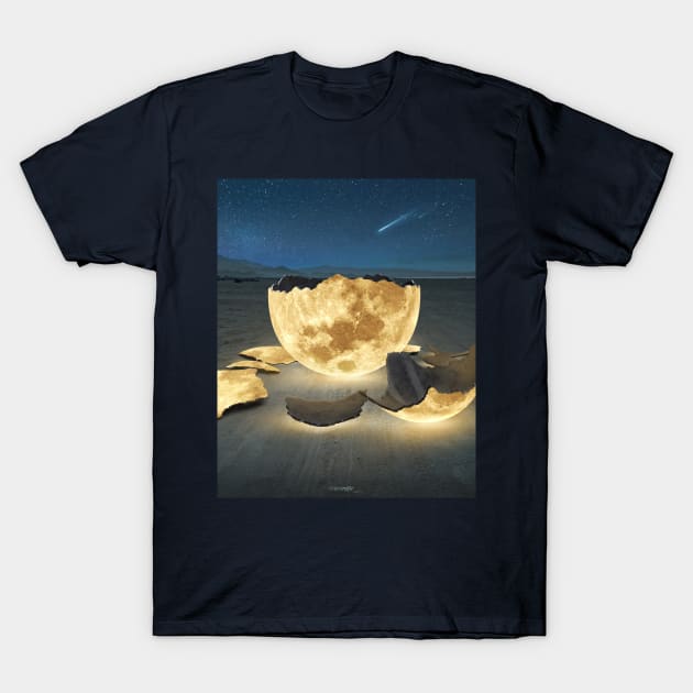 Cracked moon T-Shirt by sidomatic